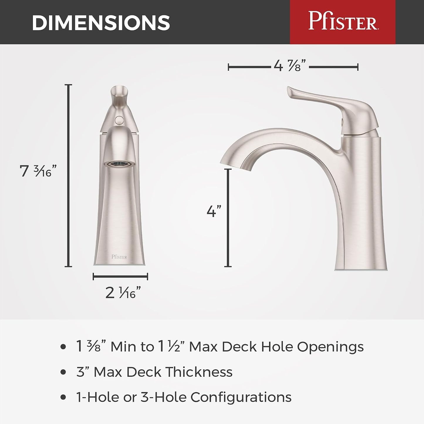 Llave fregadero baño 1 manija níquel cepillado