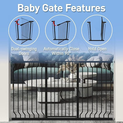 Puerta seguridad bebé perros metal negro 76-119cm