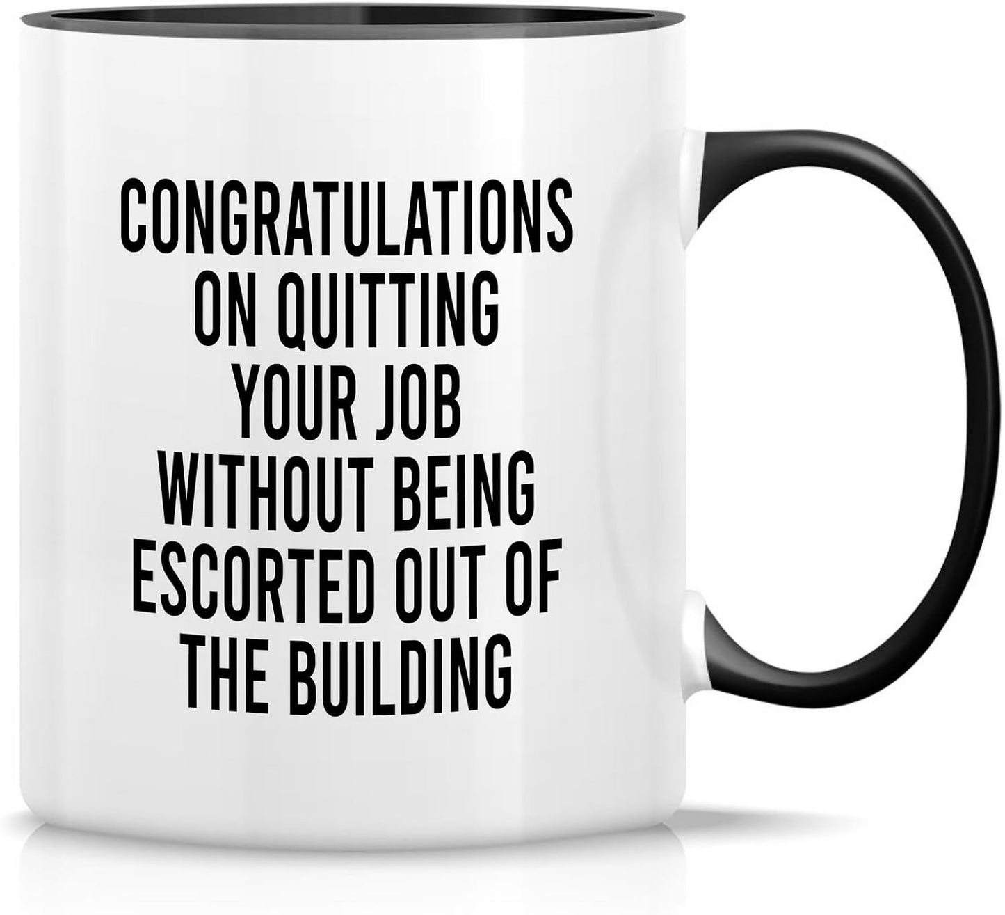 Taza cerámica 11oz con mensaje de despedida de trabajo