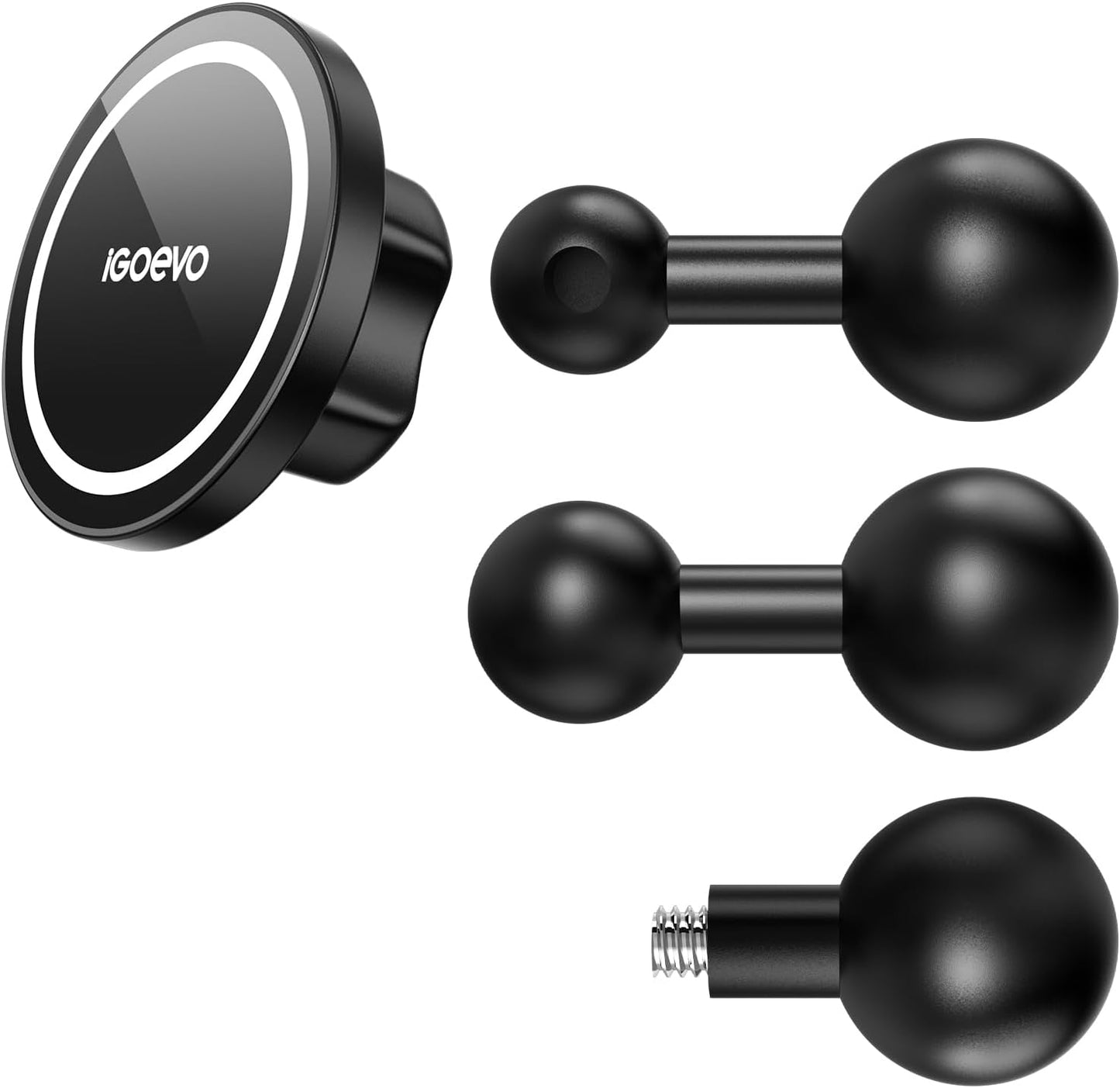 Kit adaptador bola 1pulg perno 1/4-20 soporte magnético