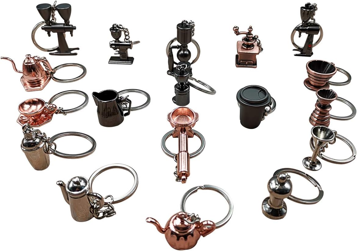 Set llaveros dijes miniatura regalo barista café