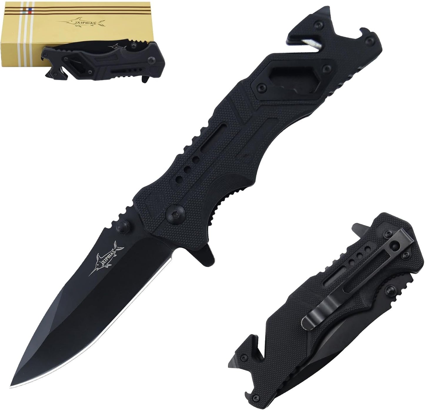 Cuchillo plegable multifuncional coche camping