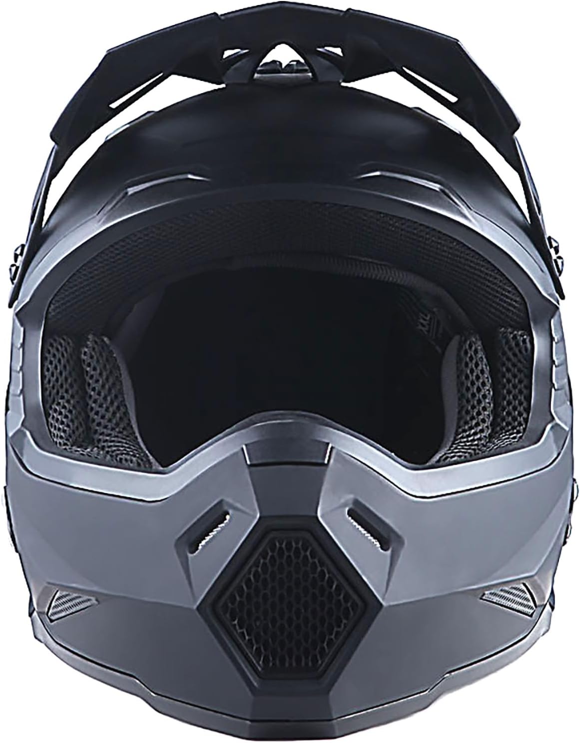 Casco Motocross Jóvenes Negro Mate Gafas Guantes Esqueleto