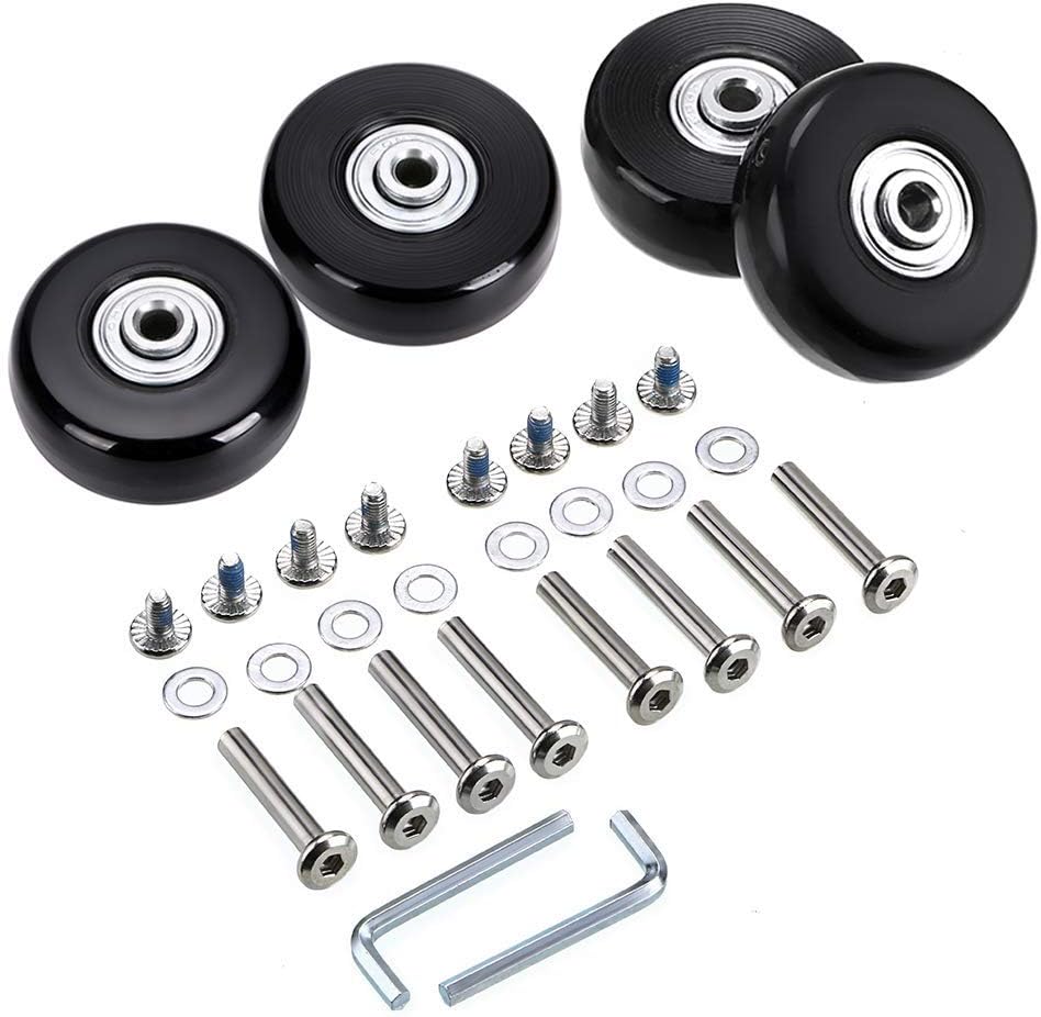 Ruedas giratorias goma para maleta set 4 45x18mm