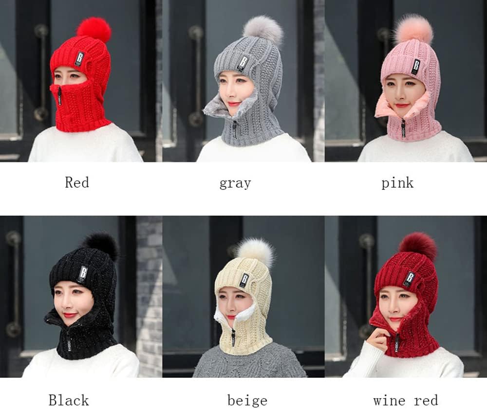 Gorro polar mujer invierno bufanda y máscara
