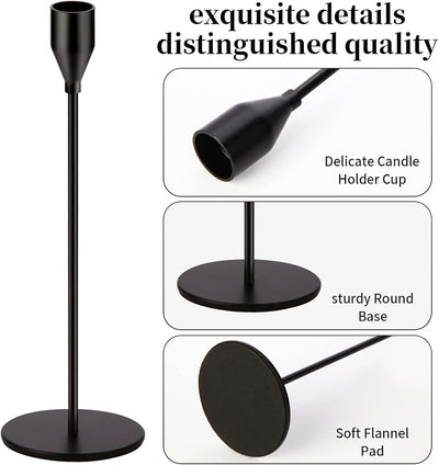 Portavelas negro mate metal 6 Pzas para velas LED 3/4pulg
