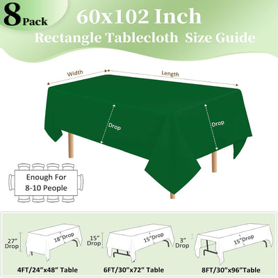 8 Manteles Rectangulares 60x102pulg Poliéster 6ft Comedor