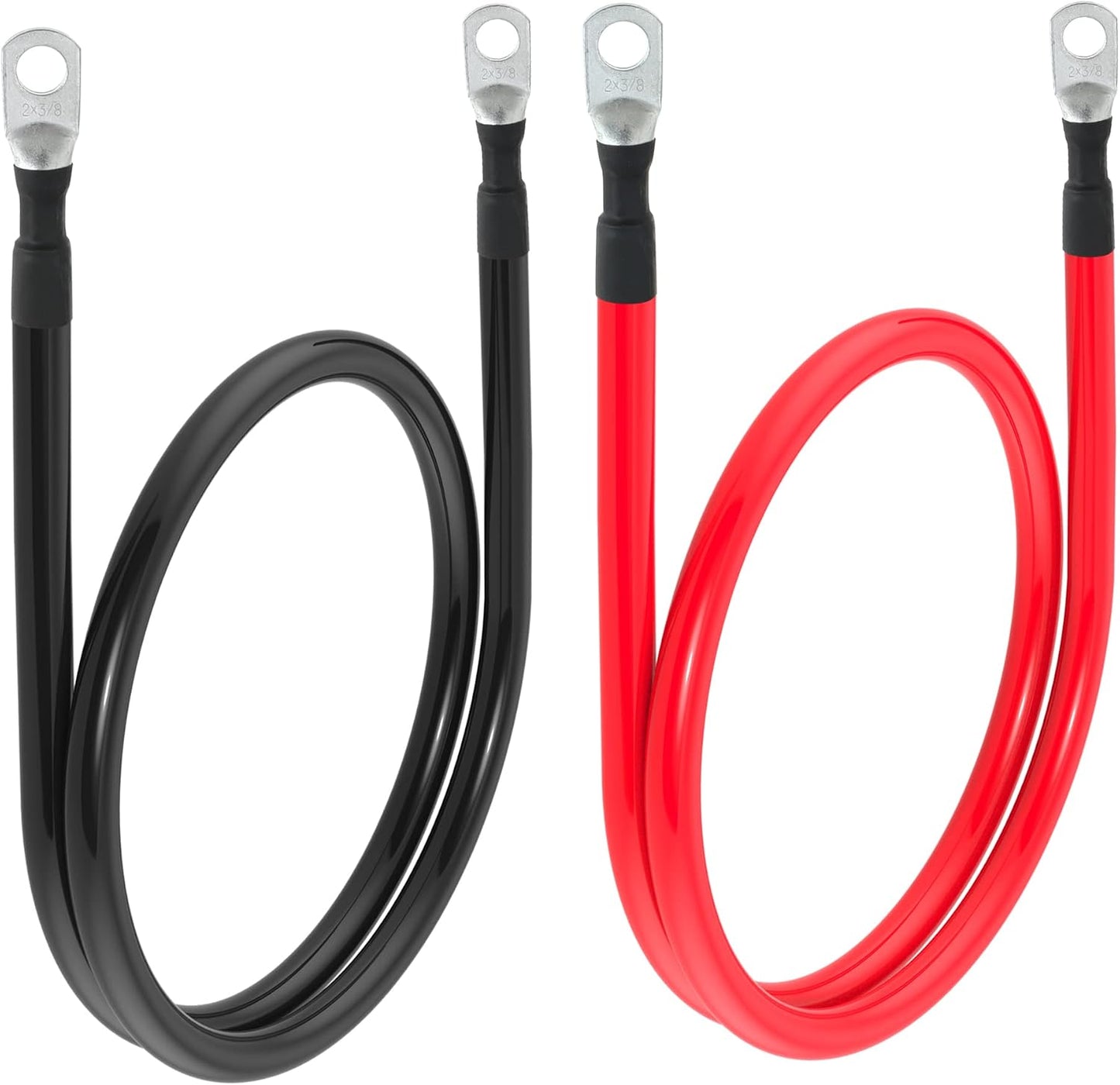 Cable batería 2 AWG 3 pies 3/8" para inversor automotriz