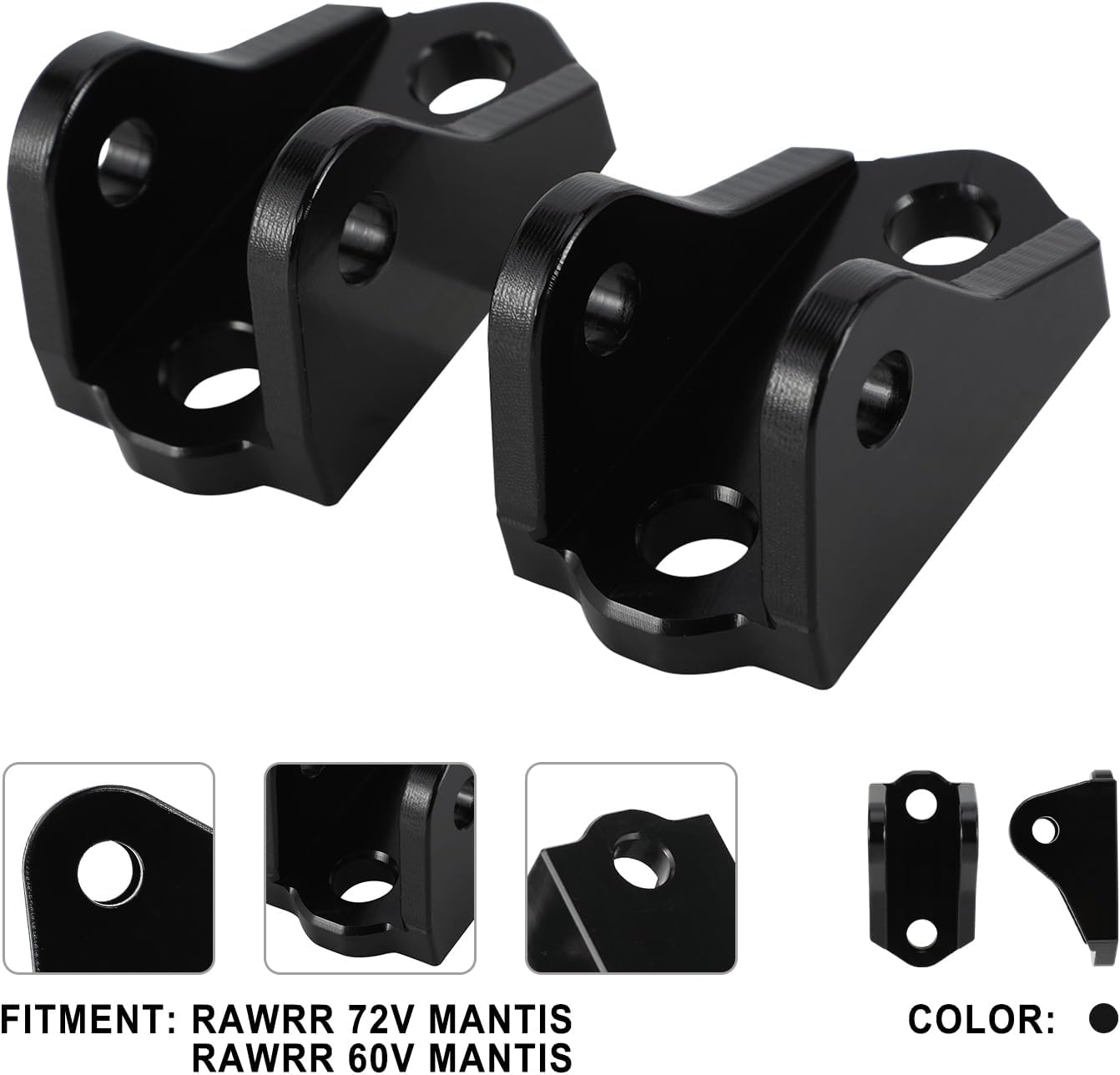 Kit soporte pedal estribos moto cross Rawrr Mantis X negro