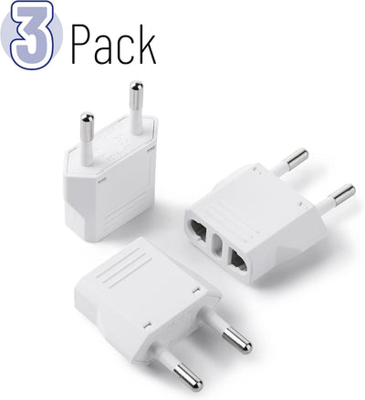 Adaptador enchufe EE.UU. a Europa tipo C pack 3