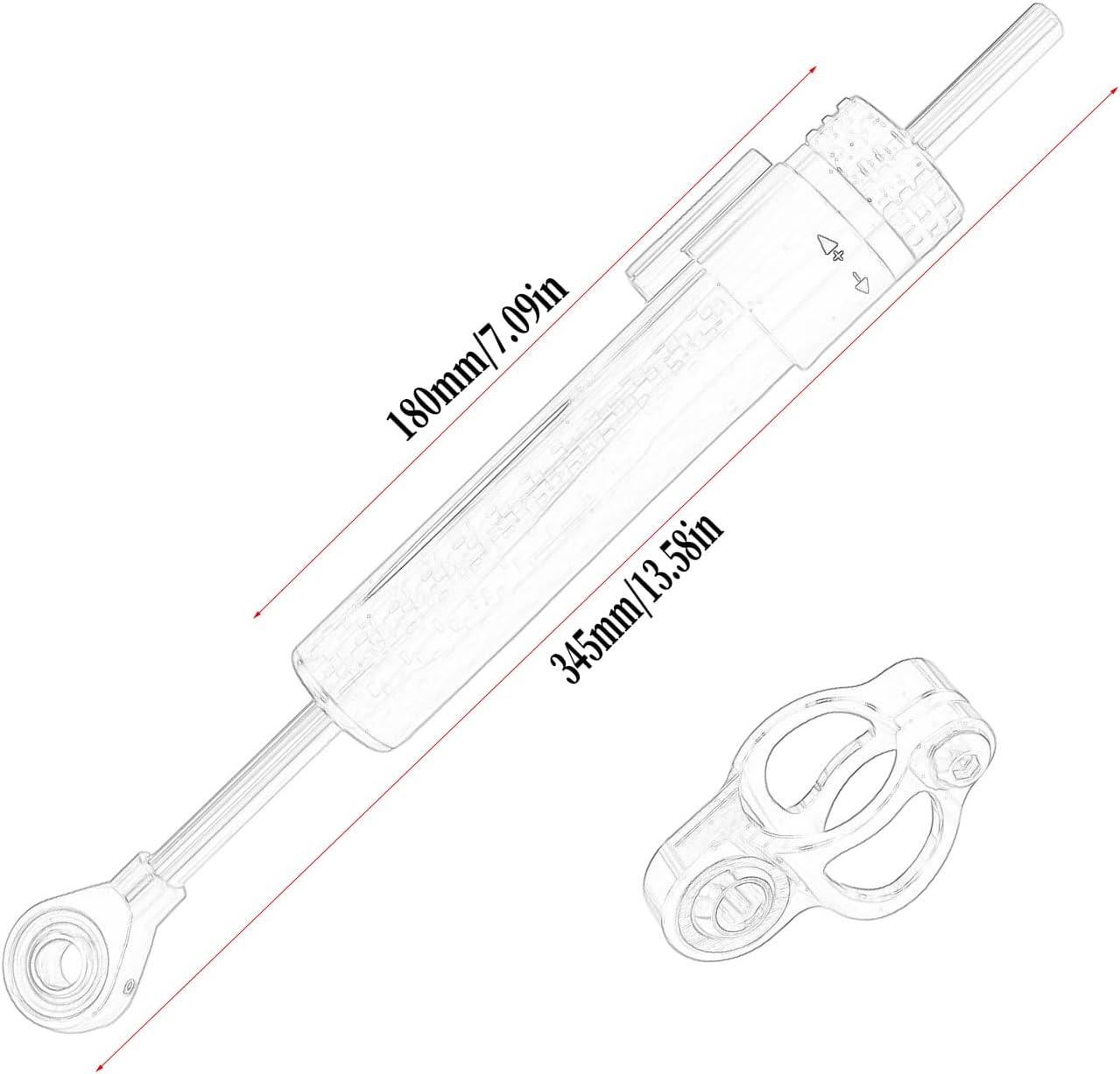 Amortiguador direcc. ajustable fibra carbono motocicleta
