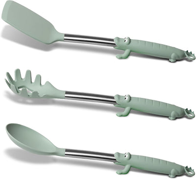 Juego utensilios cocina silicona grado alimenticio resistente calor