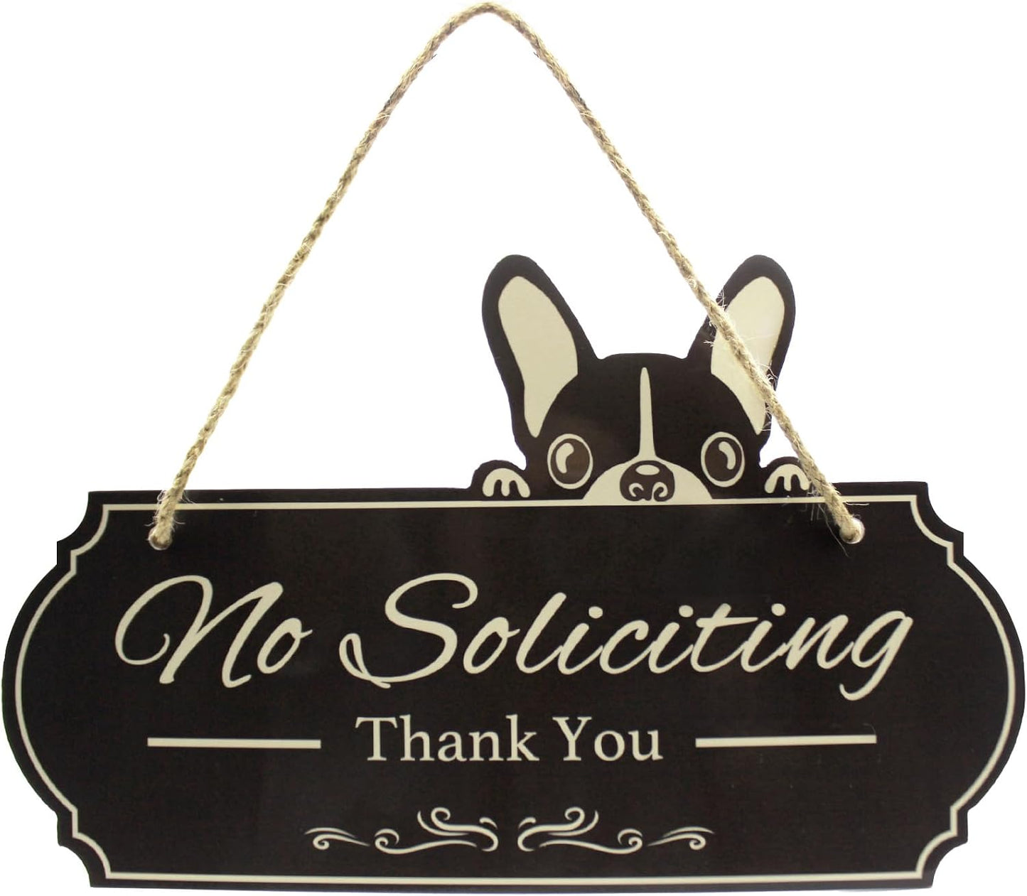 Letrero No Soliciting rústico para puerta patio perros