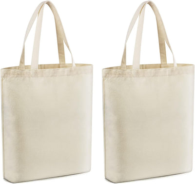 2 Pzas Bolsas Lona Reutilizables Multiusos Blancas
