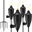 Set 4 antorchas metal 22oz exteriores 61pulg