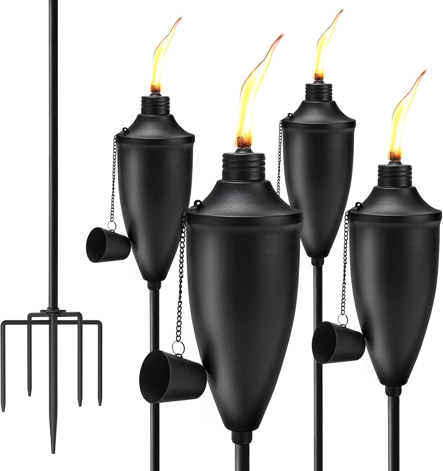 Set 4 antorchas metal 22oz exteriores 61pulg