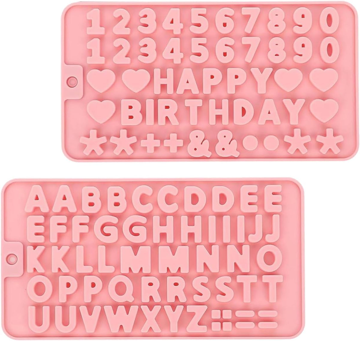 Moldes de silicona rosa para chocolate y decoración de cumpleaños, reutilizables para dulces, cubos de hielo, galletas