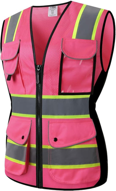 Chaleco seguridad reflectante ANSI mujer neón transpirable