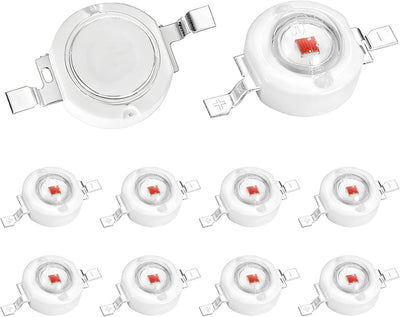 Lámpara LED COB 1.8-3.4V 600-700mA Roja 10 Pzas