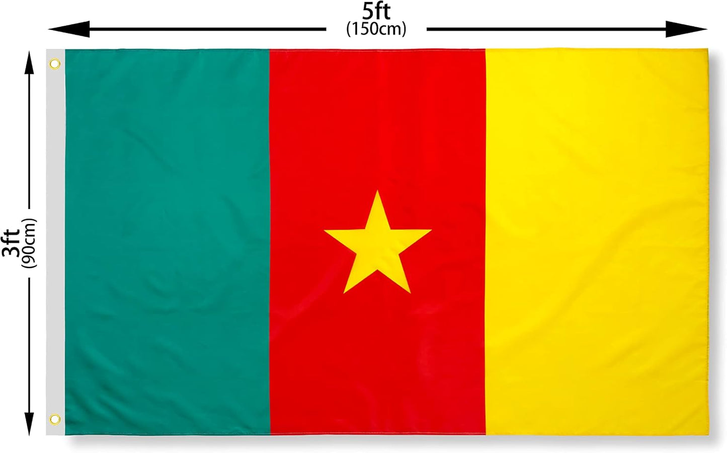 Bandera Camerún 3x5ft poliéster resistente