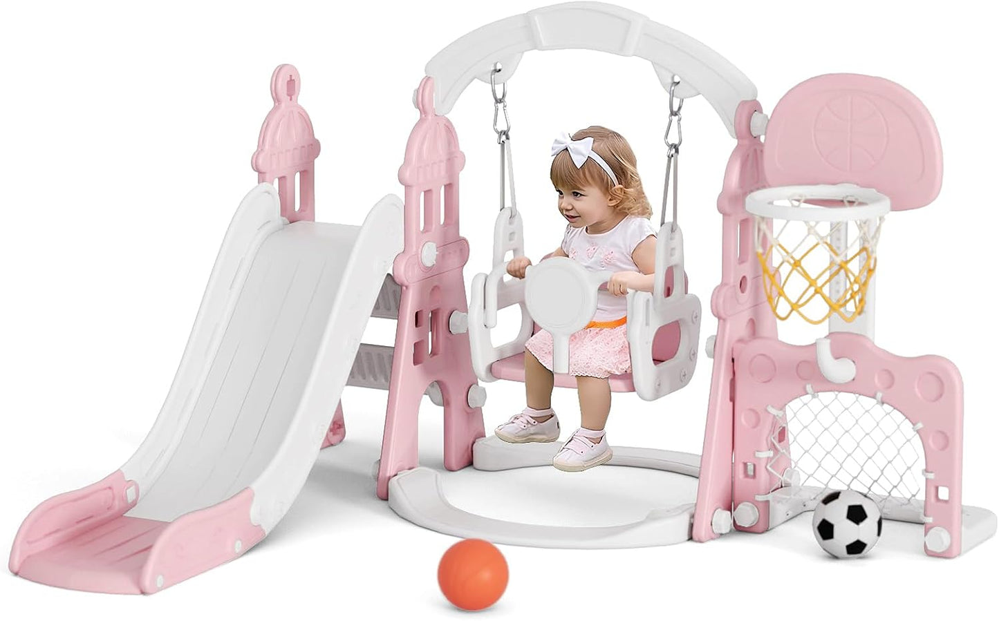 Set 5en1 tobogán y columpio para niños 1-3 años