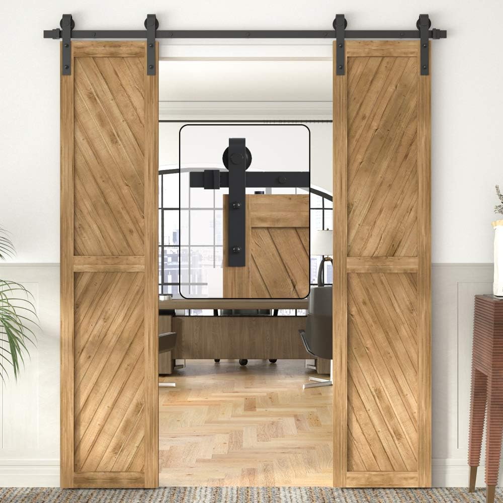 Kit herraje puerta granero 6ft riel acero carbono forma J