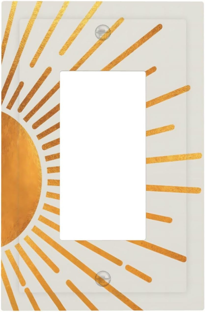 Cubierta interruptor luz solar bohemia dorada abstracta
