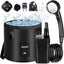 Ducha portátil recargable con cubo plegable 20l led 4 modos