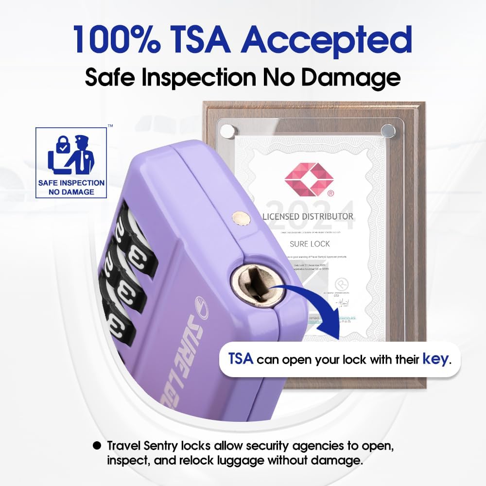 Cerradura combinación 4 dígitos TSA alerta equipaje
