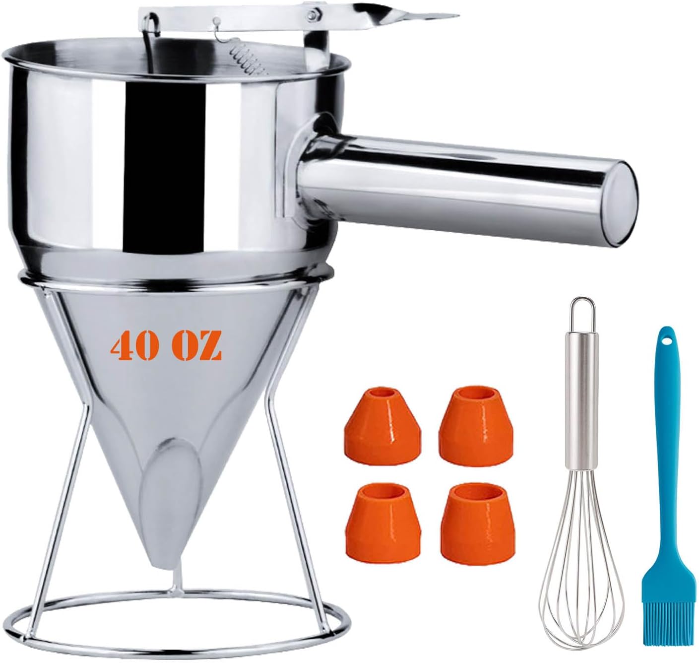 Dispensador masa panqueques acero inox 40oz con mango