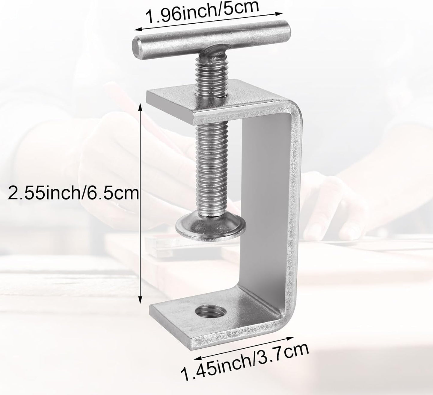 6 Abrazaderas C Acero Inox 304 2.5pulg Carpintería