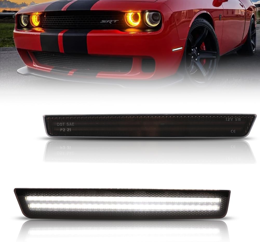 Luces LED laterales Dodge Challenger 15-23 con lente ahumada
