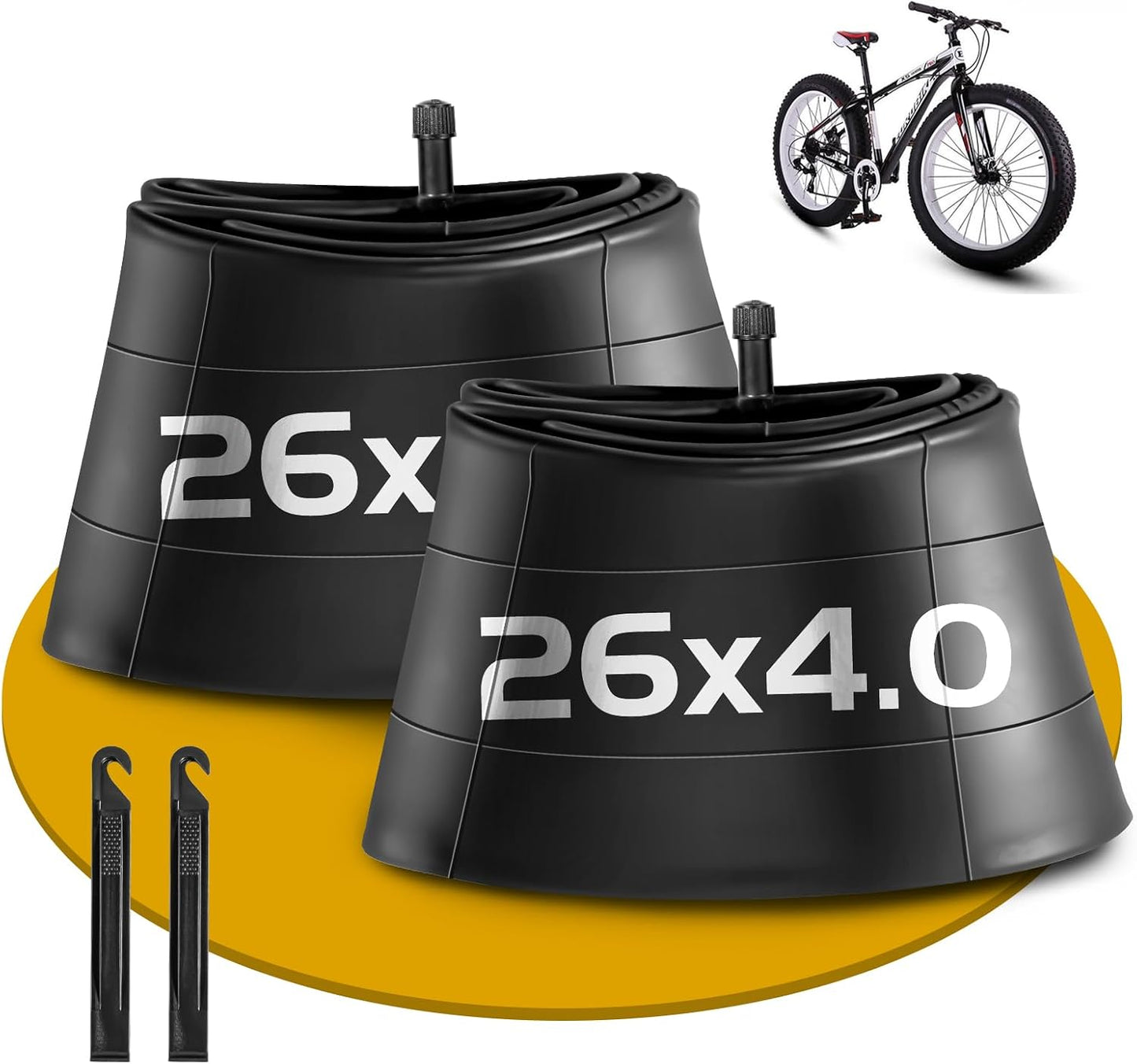 2 Tubos Neumáticos Schrader 26x4.0 Bicicleta Eléctrica