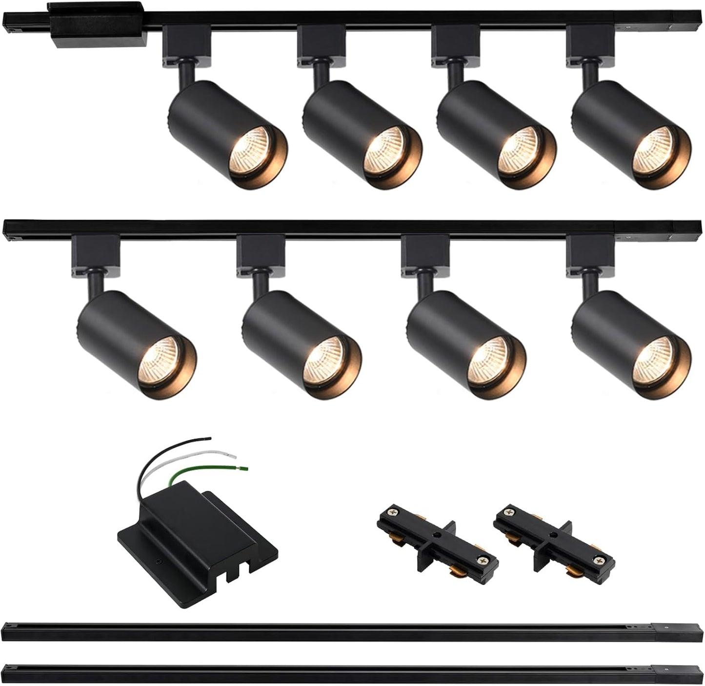 Kit iluminación riel LED 8 luces 6.6ft conector flotante