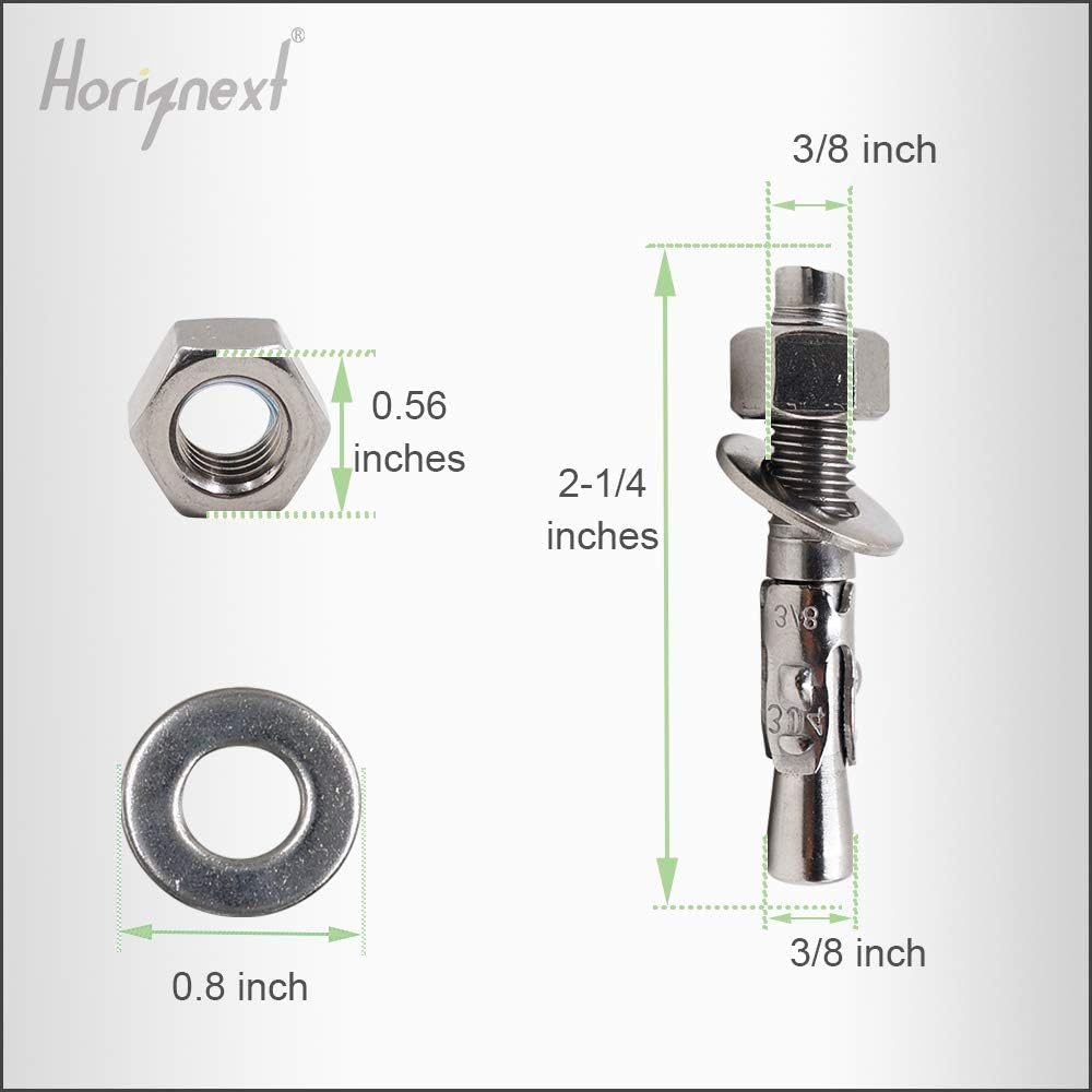 Anclaje cuña acero inox 3/8x2-1/4 hormigon 4 pzas