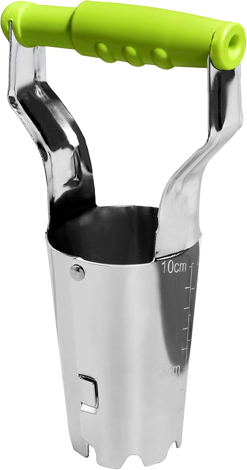 Trasplantador bulbos acero inox con mango liberación tierra