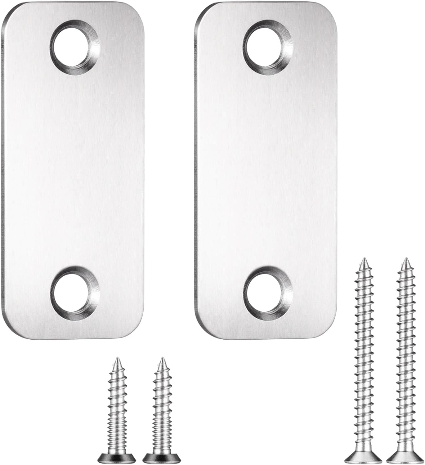 2 Pzas Placas Puerta 1x2-1/4pulg Acero Inox Plateado
