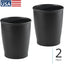 Cubo basura plástico redondo negro set 2