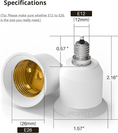 5 Pack Convertidor E12 a E26/E27 para Lámpara Colgante