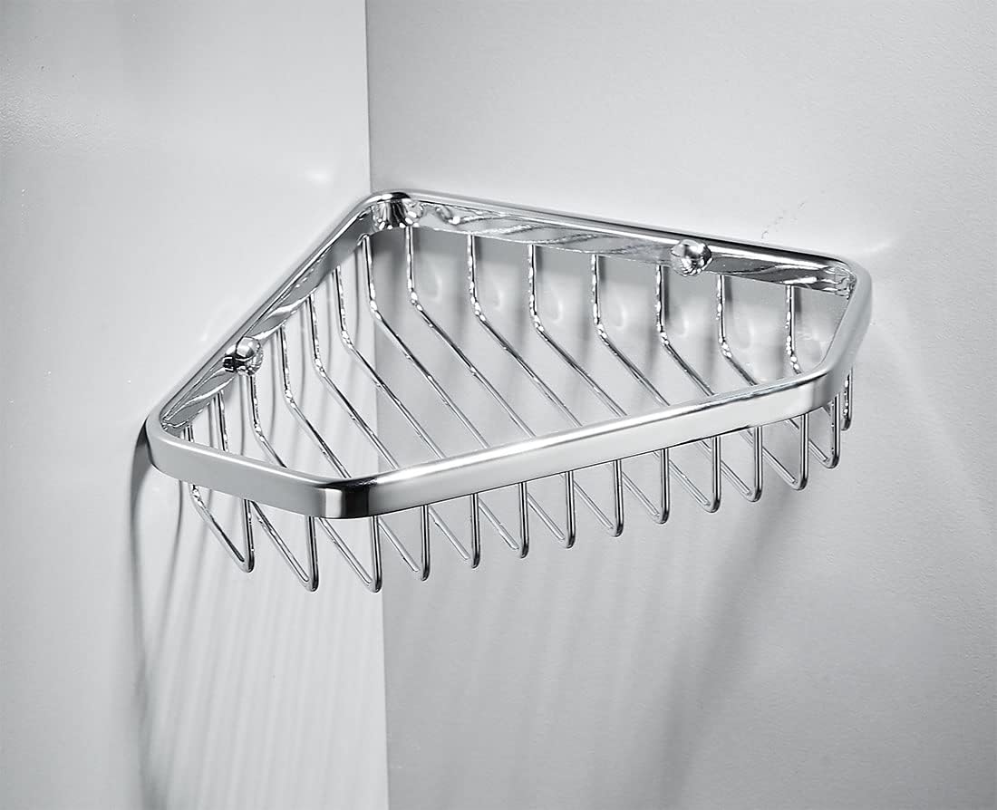 Cesta esquinera ducha soporte champú baño latón cromo