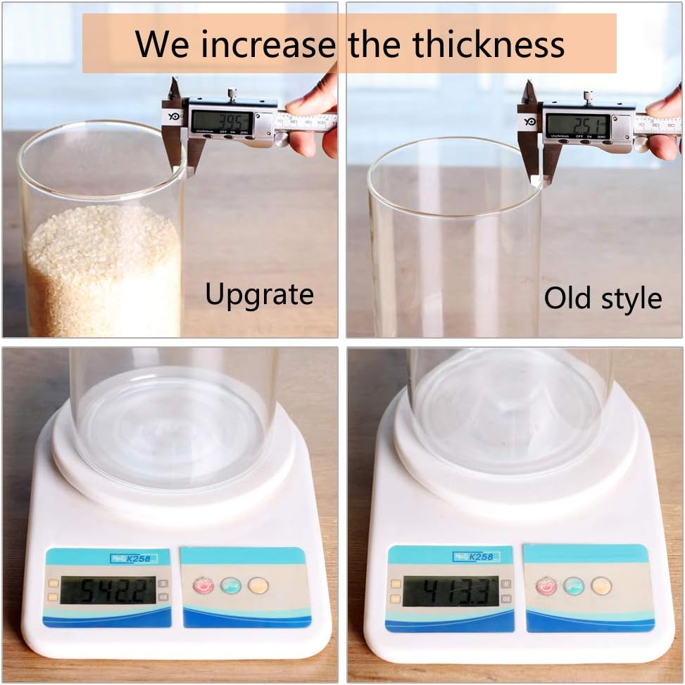 Tarros vidrio 60oz con tapa hermética para arroz café harina