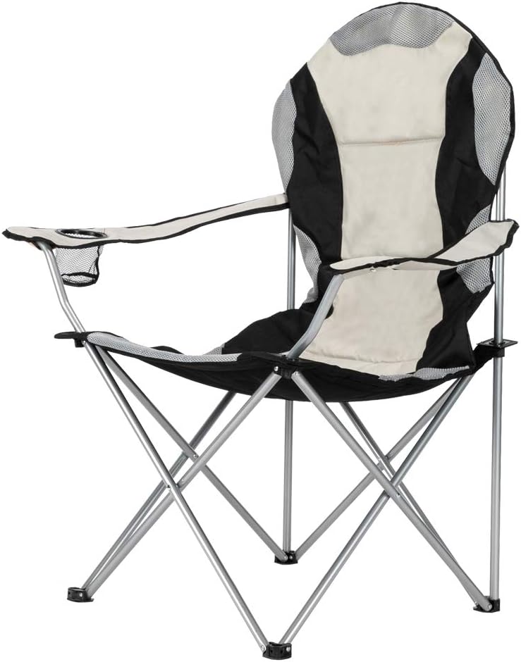 Silla camping plegable acolchada con soporte tazas