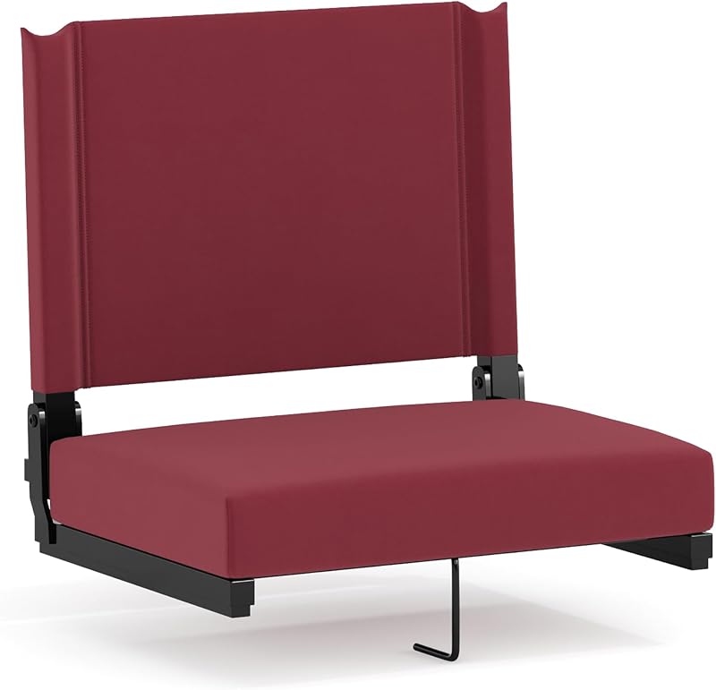 Asiento estadio ligero acolchado soporta 500lb color granate