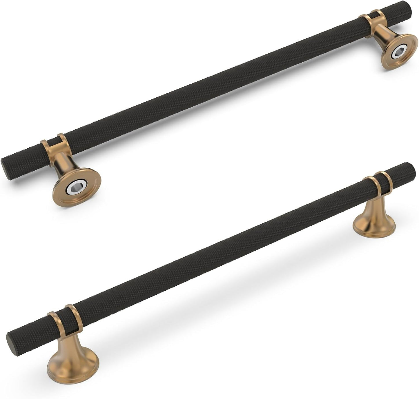 6 Tiradores Gabinete 10pulg Negro Mate Bronce