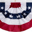 Bandera plisada nailon 58x27" estrellas bordadas 4 de julio