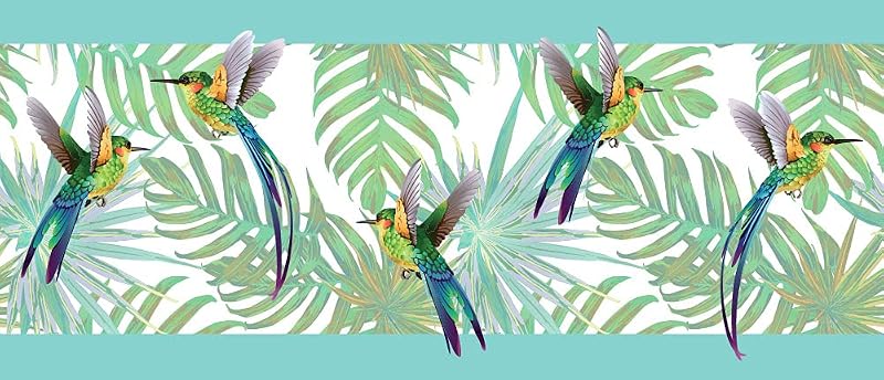 Papel tapiz grúas saltamontes 15ft azul verde 8"