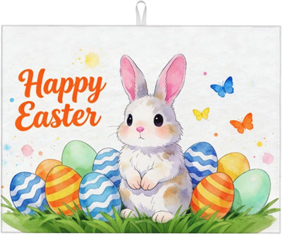 Tapete de secado de platos conejo de Pascua microfibra absorbente 18x24 pulgadas