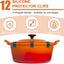 12 Pzas Clips Protectores Tapa Horno Holandés Silicona
