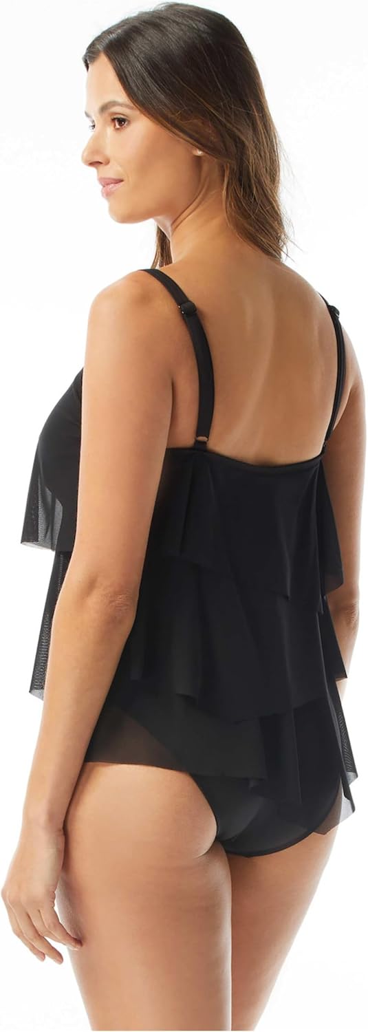 Top Tankini con dobladillo asimétrico acero inox