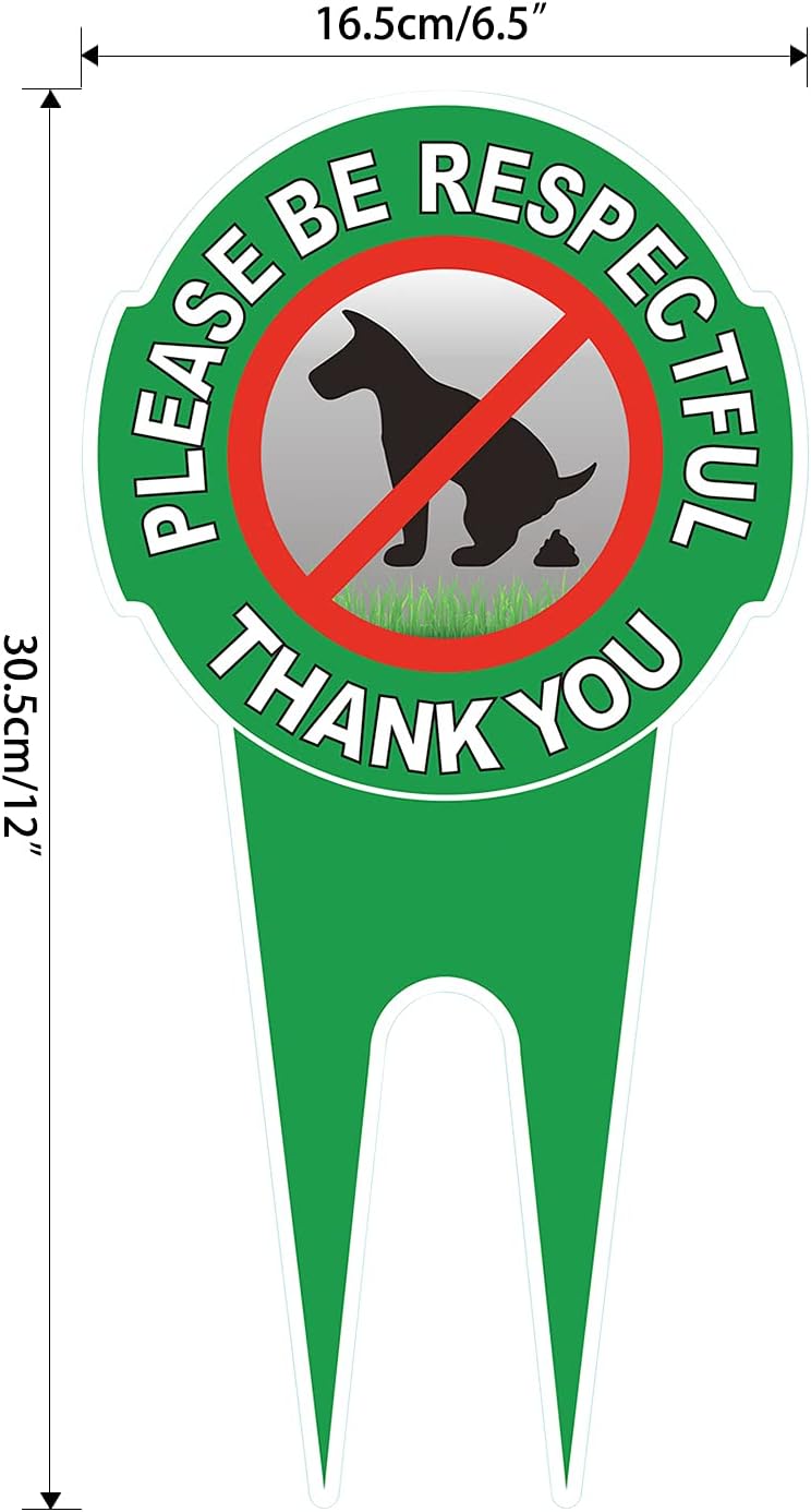 2 Letreros Perro 12x6" Texto Ingles Respeto